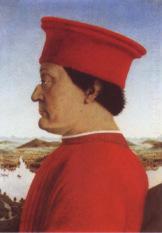 Piero della Francesca Portrait of Duke Frederico da Montefello and Battista Sfozza china oil painting image